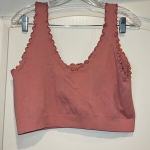 Plus-Friendly Blush Pink Ruffle Bralette by Colsie